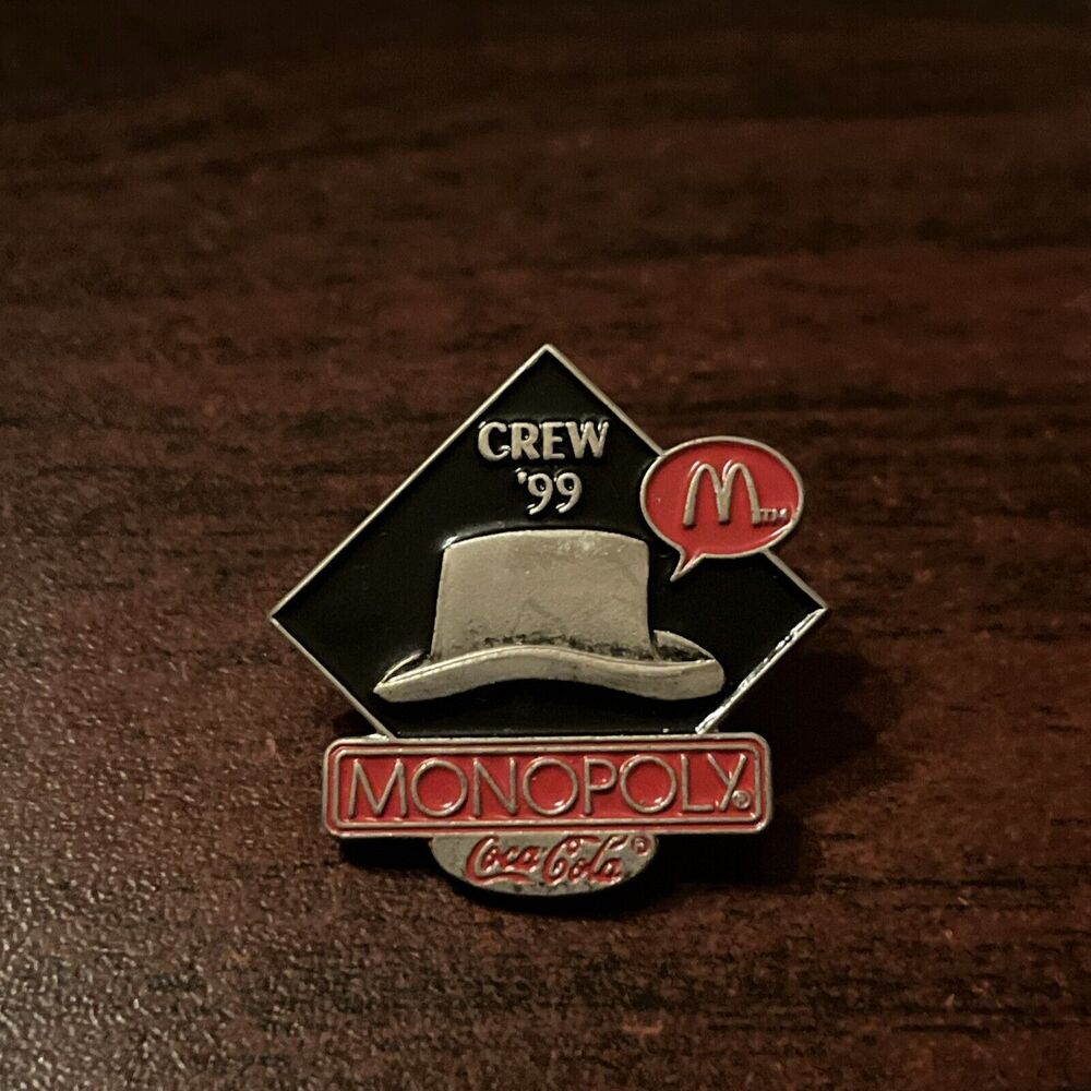 McDonald's Monopoly Coca-Cola Crew 1999 Hat Token Employee Lapel Hat Pin